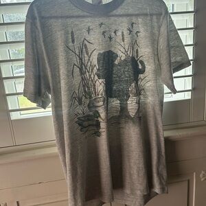 Vintage cotton T-shirt with black Labrador